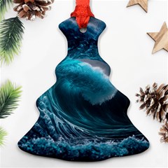 Tsunami Waves Ocean Sea Water Rough Seas 3 Ornament (christmas Tree) 