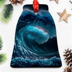 Tsunami Waves Ocean Sea Water Rough Seas 3 Ornament (bell)