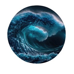 Tsunami Waves Ocean Sea Water Rough Seas 3 Mini Round Pill Box by Pakemis