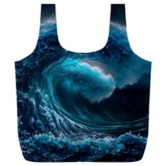 Tsunami Waves Ocean Sea Water Rough Seas 3 Full Print Recycle Bag (xxxl) by Pakemis