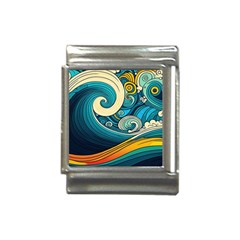 Waves Wave Ocean Sea Abstract Whimsical Abstract Art Italian Charm (13mm)