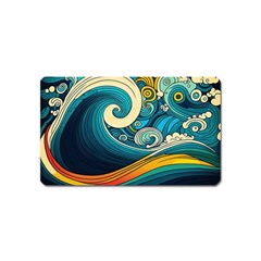 Waves Wave Ocean Sea Abstract Whimsical Abstract Art Magnet (Name Card)