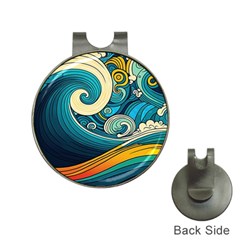 Waves Wave Ocean Sea Abstract Whimsical Abstract Art Hat Clips with Golf Markers