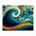 Waves Wave Ocean Sea Abstract Whimsical Abstract Art Small Glasses Cloth Front