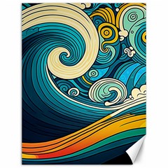 Waves Wave Ocean Sea Abstract Whimsical Abstract Art Canvas 12  x 16 