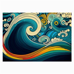 Waves Wave Ocean Sea Abstract Whimsical Abstract Art Large Glasses Cloth (2 Sides)