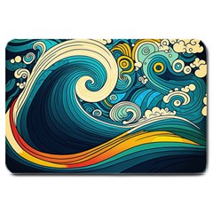 Waves Wave Ocean Sea Abstract Whimsical Abstract Art Large Doormat