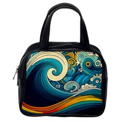 Waves Wave Ocean Sea Abstract Whimsical Abstract Art Classic Handbag (One Side)