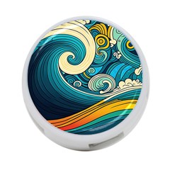 Waves Wave Ocean Sea Abstract Whimsical Abstract Art 4-port Usb Hub (one Side) by Pakemis