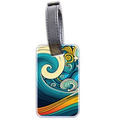 Waves Wave Ocean Sea Abstract Whimsical Abstract Art Luggage Tag (two sides)