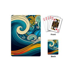 Waves Wave Ocean Sea Abstract Whimsical Abstract Art Playing Cards Single Design (mini)