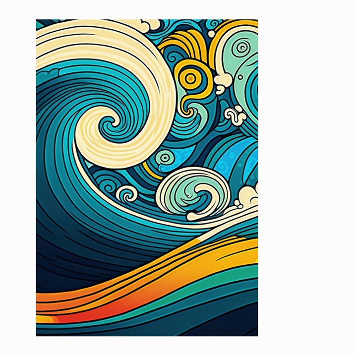 Waves Wave Ocean Sea Abstract Whimsical Abstract Art Large Garden Flag (Two Sides)