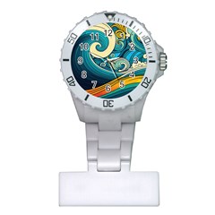 Waves Wave Ocean Sea Abstract Whimsical Abstract Art Plastic Nurses Watch