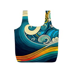 Waves Wave Ocean Sea Abstract Whimsical Abstract Art Full Print Recycle Bag (S)