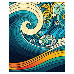 Waves Wave Ocean Sea Abstract Whimsical Abstract Art Drawstring Bag (small)