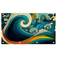 Waves Wave Ocean Sea Abstract Whimsical Abstract Art Banner and Sign 7  x 4 