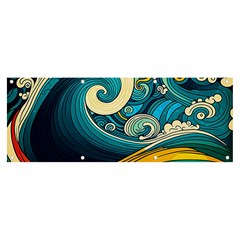 Waves Wave Ocean Sea Abstract Whimsical Abstract Art Banner and Sign 8  x 3 