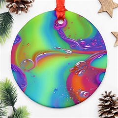 Modern Abstract Liquid Art Pattern Ornament (round) by GardenOfOphir