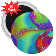 Modern Abstract Liquid Art Pattern 3  Magnets (10 Pack)  by GardenOfOphir