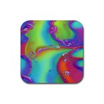 Modern Abstract Liquid Art Pattern Rubber Coaster (Square) Front