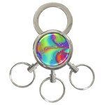 Modern Abstract Liquid Art Pattern 3-Ring Key Chain Front