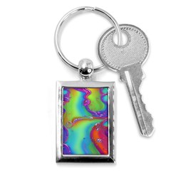 Modern Abstract Liquid Art Pattern Key Chain (rectangle) by GardenOfOphir