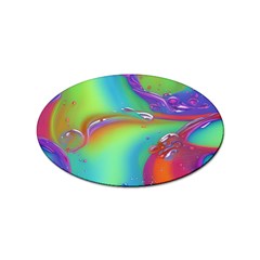 Modern Abstract Liquid Art Pattern Sticker (oval) by GardenOfOphir