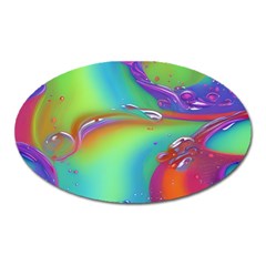 Modern Abstract Liquid Art Pattern Oval Magnet by GardenOfOphir