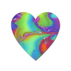 Modern Abstract Liquid Art Pattern Heart Magnet by GardenOfOphir