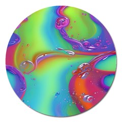 Modern Abstract Liquid Art Pattern Magnet 5  (round) by GardenOfOphir