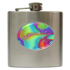 Modern Abstract Liquid Art Pattern Hip Flask (6 Oz) by GardenOfOphir