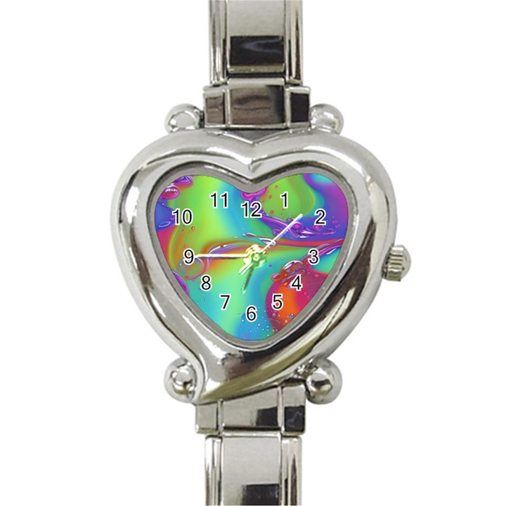 Modern Abstract Liquid Art Pattern Heart Italian Charm Watch