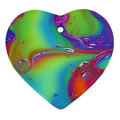 Modern Abstract Liquid Art Pattern Heart Ornament (two Sides) by GardenOfOphir