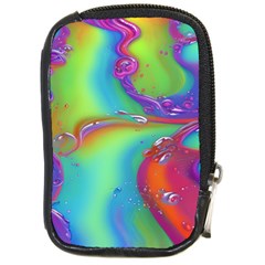 Modern Abstract Liquid Art Pattern Compact Camera Leather Case by GardenOfOphir