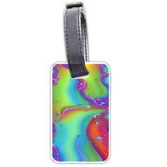 Modern Abstract Liquid Art Pattern Luggage Tag (one Side) by GardenOfOphir