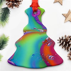 Modern Abstract Liquid Art Pattern Christmas Tree Ornament (two Sides) by GardenOfOphir