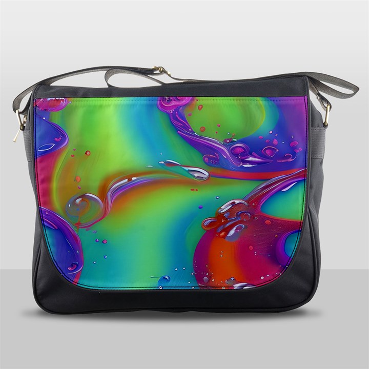 Modern Abstract Liquid Art Pattern Messenger Bag