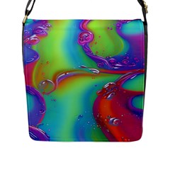 Modern Abstract Liquid Art Pattern Flap Closure Messenger Bag (l) by GardenOfOphir