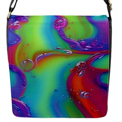 Modern Abstract Liquid Art Pattern Flap Closure Messenger Bag (s) by GardenOfOphir