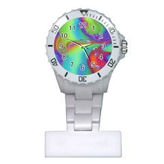 Modern Abstract Liquid Art Pattern Plastic Nurses Watch by GardenOfOphir