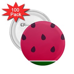 Watermelon Fruit Summer Red Fresh Food Healthy 2 25  Buttons (100 Pack)  by Wegoenart