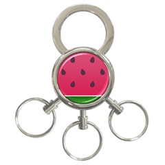 Watermelon Fruit Summer Red Fresh Food Healthy 3-ring Key Chain by Wegoenart