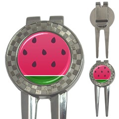 Watermelon Fruit Summer Red Fresh Food Healthy 3-in-1 Golf Divots by Wegoenart