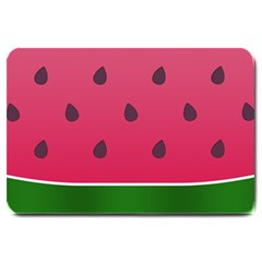 Watermelon Fruit Summer Red Fresh Food Healthy Large Doormat by Wegoenart