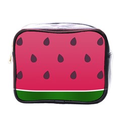 Watermelon Fruit Summer Red Fresh Food Healthy Mini Toiletries Bag (one Side) by Wegoenart