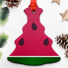 Watermelon Fruit Summer Red Fresh Food Healthy Christmas Tree Ornament (two Sides) by Wegoenart