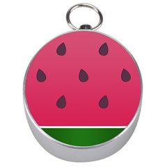 Watermelon Fruit Summer Red Fresh Food Healthy Silver Compasses by Wegoenart