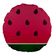 Watermelon Fruit Summer Red Fresh Food Healthy Large 18  Premium Flano Round Cushions by Wegoenart