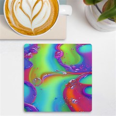 Modern Abstract Liquid Art Pattern Uv Print Square Tile Coaster  by GardenOfOphir