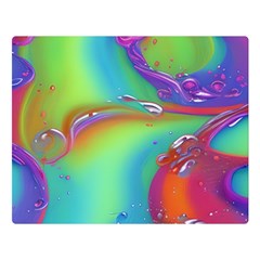 Modern Abstract Liquid Art Pattern One Side Premium Plush Fleece Blanket (large) by GardenOfOphir